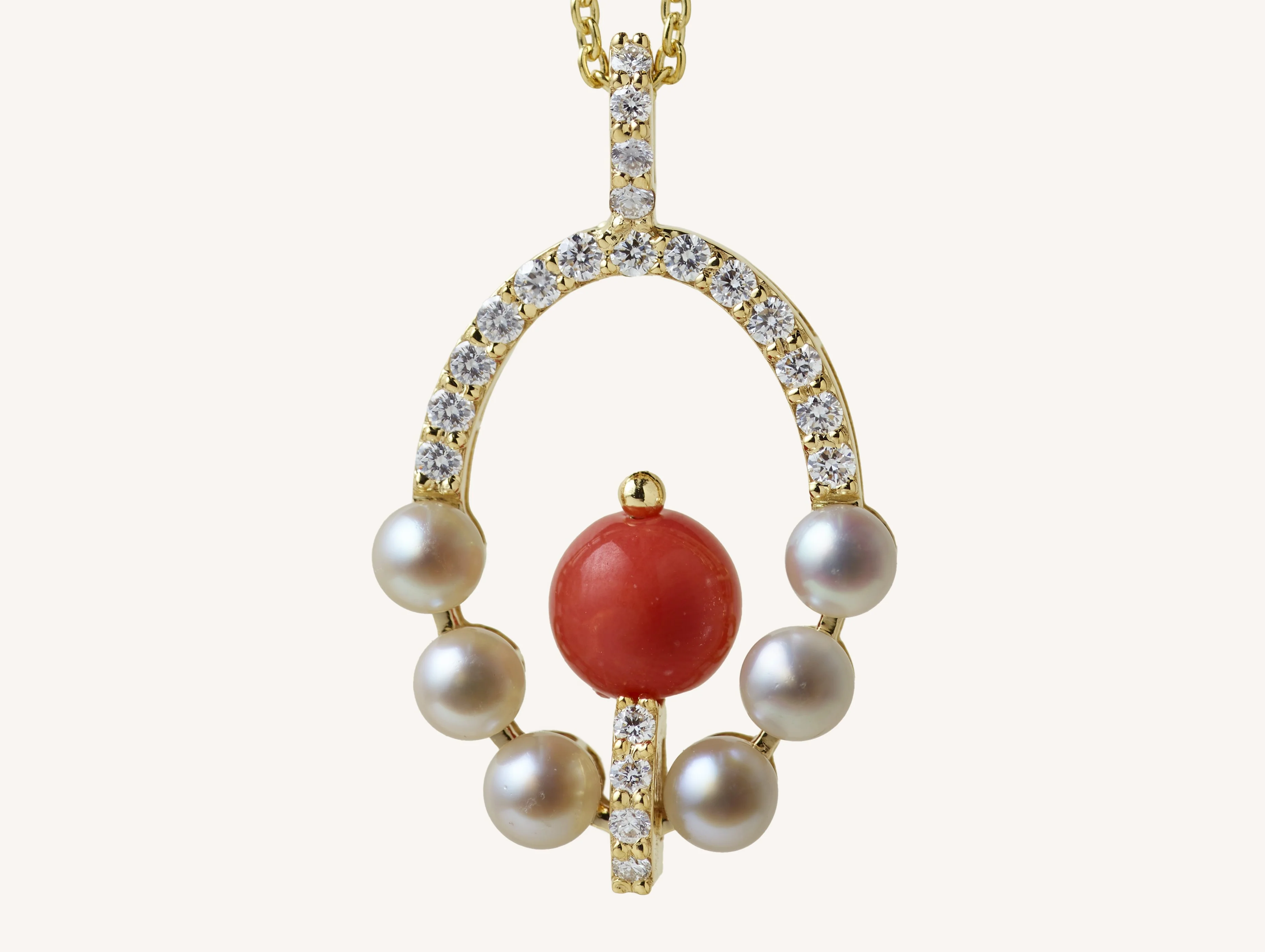 Coral and Pearls Pendant - Image 3